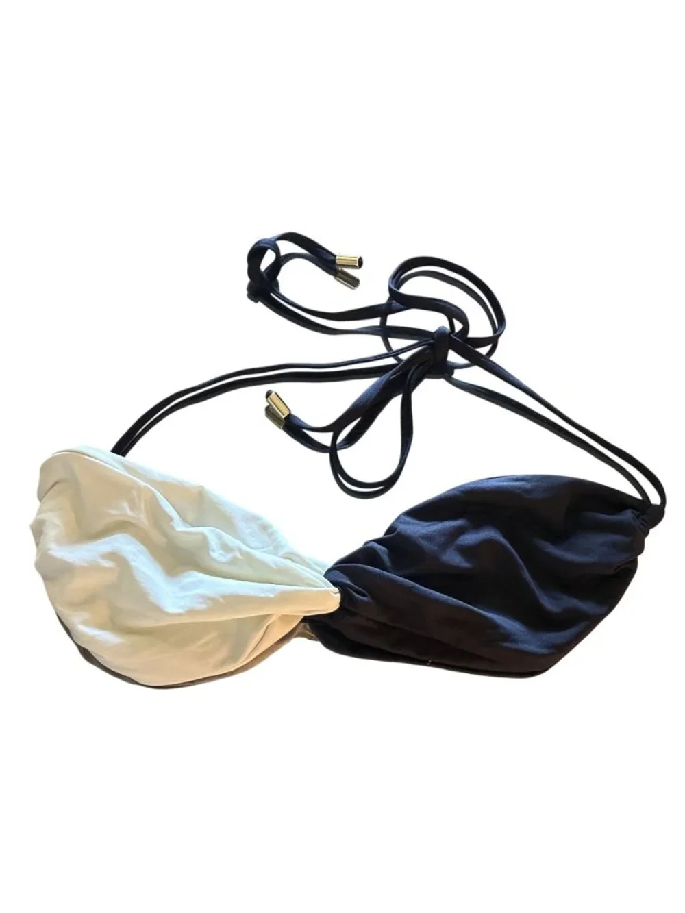 MONDAY Swimwear Tamarama Bikini Top in Ivory/Black